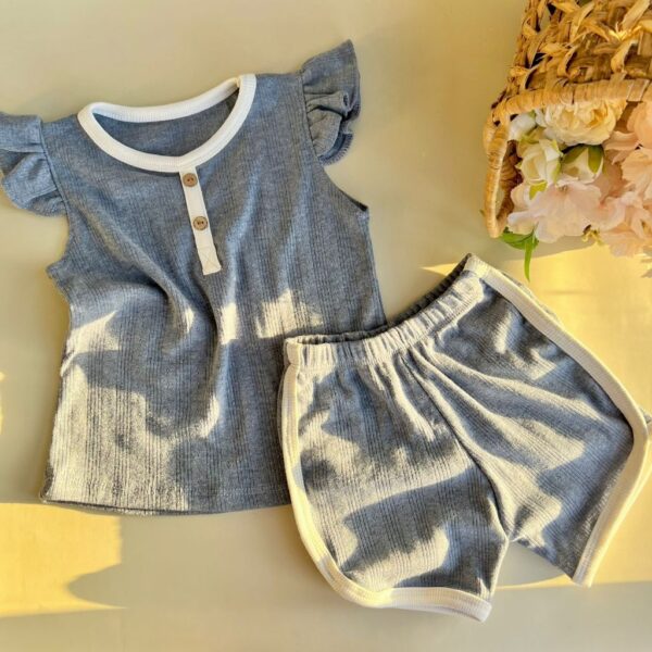 Cotton Butterfly Top & Varsity Shorts/Kids Terno for girls/Comfy Kids Clothes - Image 2
